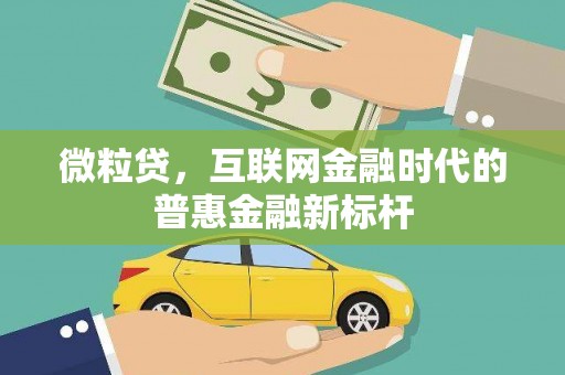 崇明微粒贷，互联网金融时代的普惠金融新标杆