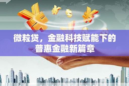 崇明微粒贷，金融科技赋能下的普惠金融新篇章