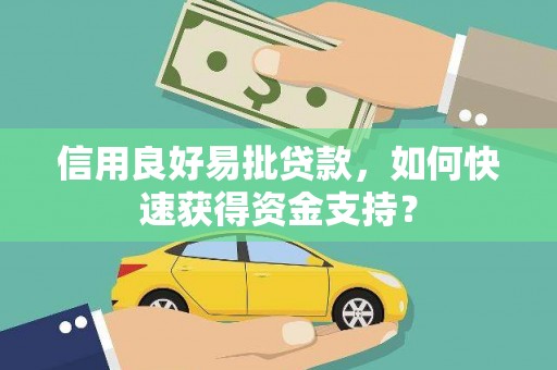 崇明信用良好易批贷款，如何快速获得资金支持？