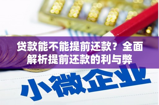 崇明贷款能不能提前还款？全面解析提前还款的利与弊