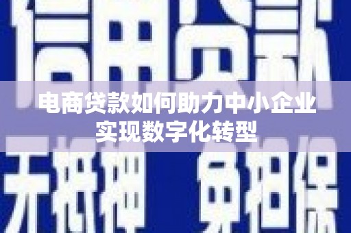 崇明电商贷款如何助力中小企业实现数字化转型