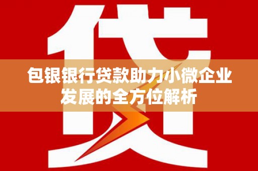 崇明包银银行贷款助力小微企业发展的全方位解析