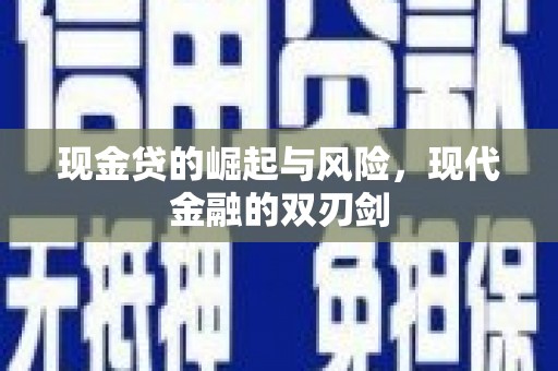 崇明现金贷的崛起与风险，现代金融的双刃剑