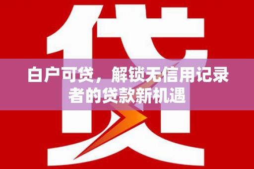 崇明白户可贷，解锁无信用记录者的贷款新机遇