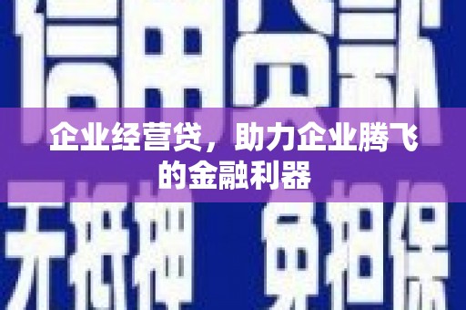 崇明企业经营贷，助力企业腾飞的金融利器