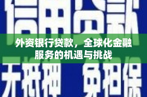 崇明外资银行贷款，全球化金融服务的机遇与挑战