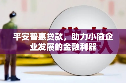 崇明平安普惠贷款，助力小微企业发展的金融利器