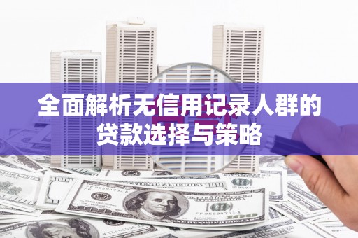 崇明全面解析无信用记录人群的贷款选择与策略