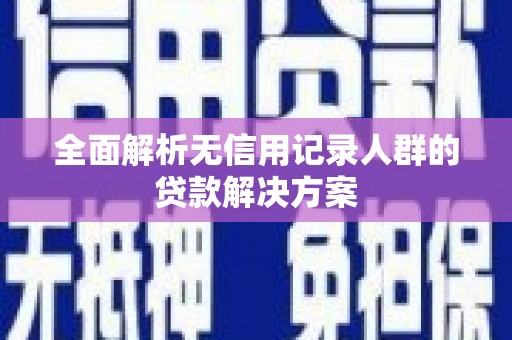 崇明全面解析无信用记录人群的贷款解决方案